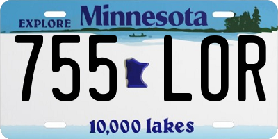 MN license plate 755LOR
