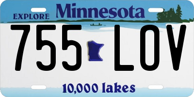 MN license plate 755LOV