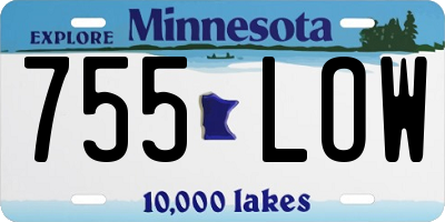 MN license plate 755LOW
