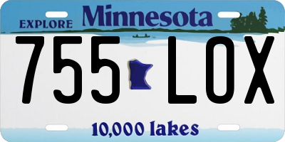 MN license plate 755LOX