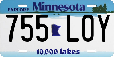 MN license plate 755LOY