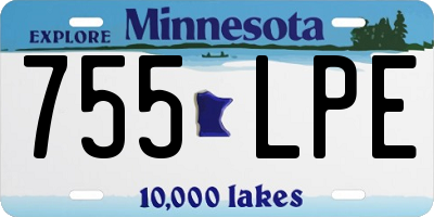 MN license plate 755LPE