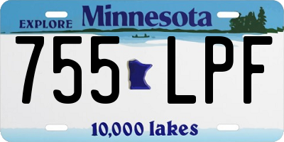 MN license plate 755LPF
