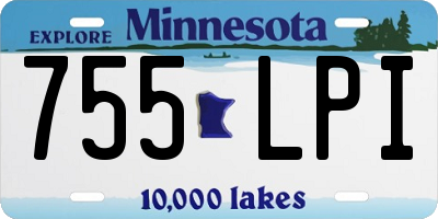 MN license plate 755LPI