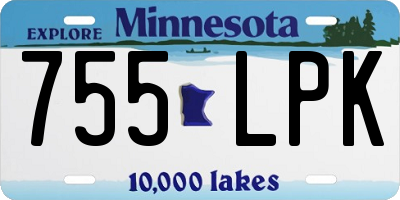 MN license plate 755LPK