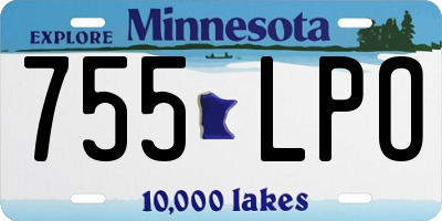 MN license plate 755LPO