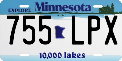 MN license plate 755LPX