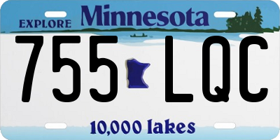 MN license plate 755LQC