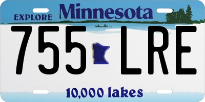MN license plate 755LRE