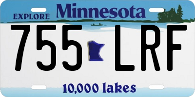 MN license plate 755LRF