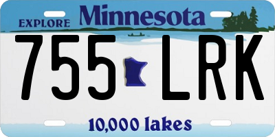 MN license plate 755LRK