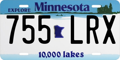 MN license plate 755LRX