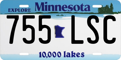 MN license plate 755LSC