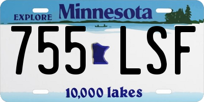 MN license plate 755LSF