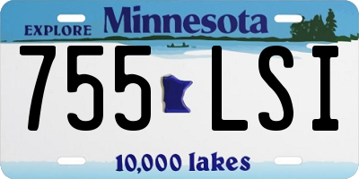 MN license plate 755LSI