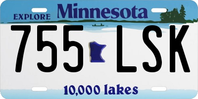 MN license plate 755LSK