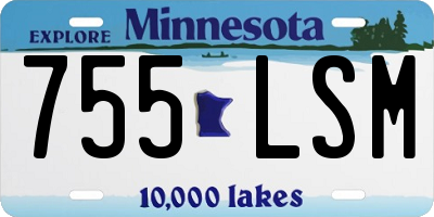 MN license plate 755LSM