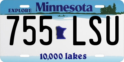MN license plate 755LSU