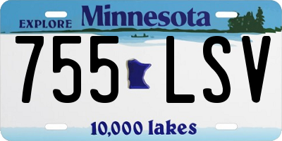 MN license plate 755LSV