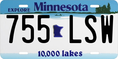 MN license plate 755LSW