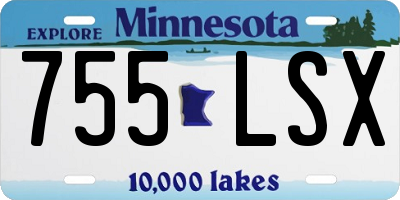 MN license plate 755LSX