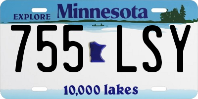 MN license plate 755LSY