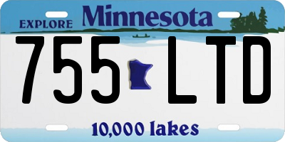 MN license plate 755LTD