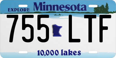 MN license plate 755LTF