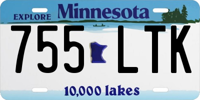 MN license plate 755LTK