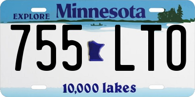 MN license plate 755LTO