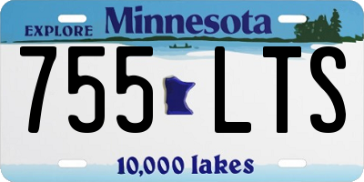 MN license plate 755LTS