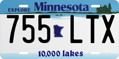 MN license plate 755LTX