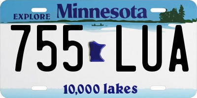 MN license plate 755LUA