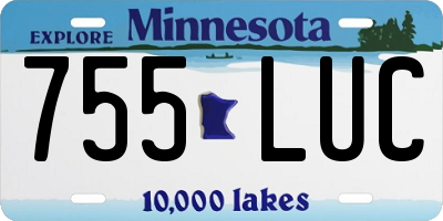 MN license plate 755LUC