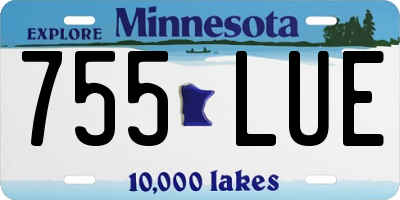 MN license plate 755LUE