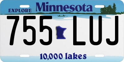 MN license plate 755LUJ