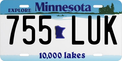 MN license plate 755LUK