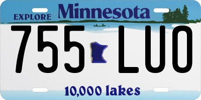 MN license plate 755LUO