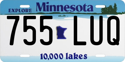 MN license plate 755LUQ