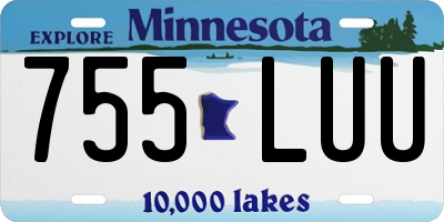 MN license plate 755LUU