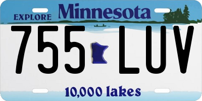 MN license plate 755LUV