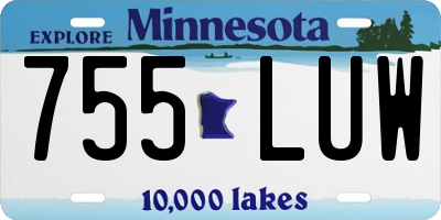 MN license plate 755LUW