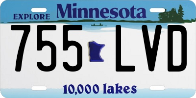 MN license plate 755LVD