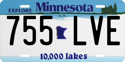 MN license plate 755LVE