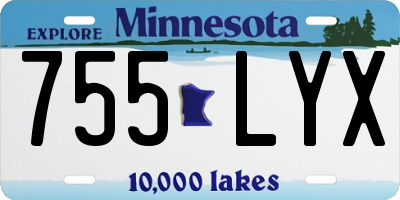 MN license plate 755LYX