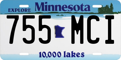 MN license plate 755MCI
