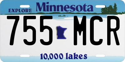 MN license plate 755MCR