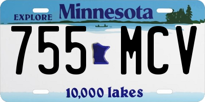 MN license plate 755MCV