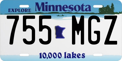 MN license plate 755MGZ