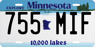 MN license plate 755MIF